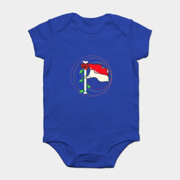 Indonesian flag Baby Bodysuit by Sshirart